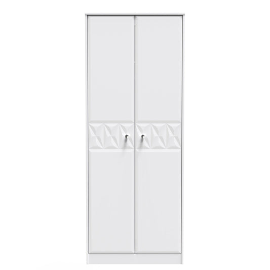 Pixel Tall Wardrobe White 2 Doors 1 Shelf 77cm