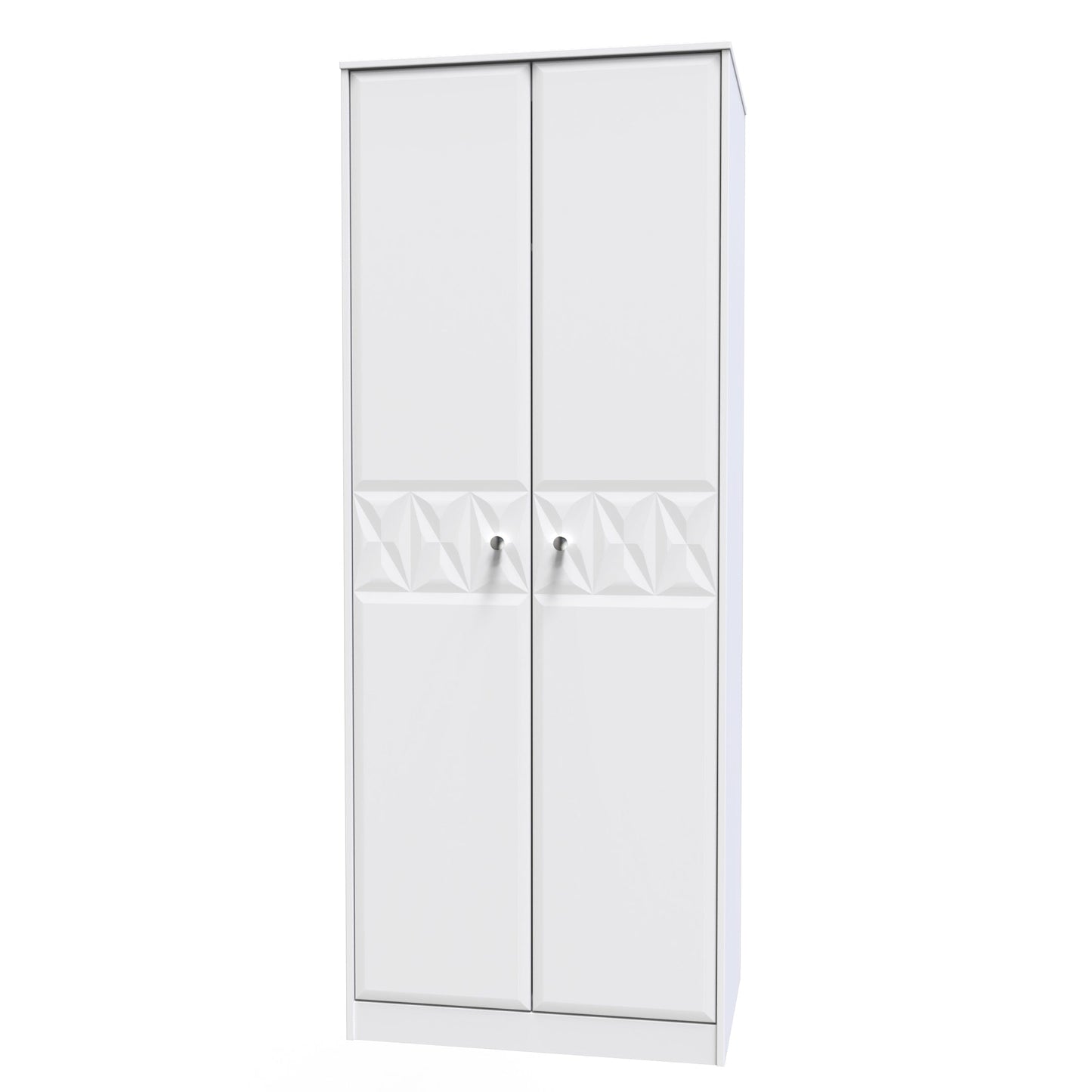 Pixel Tall Wardrobe White 2 Doors 1 Shelf 77cm