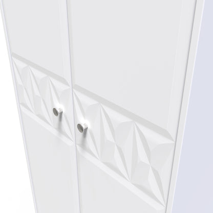 Pixel Tall Wardrobe White 2 Doors 1 Shelf 77cm