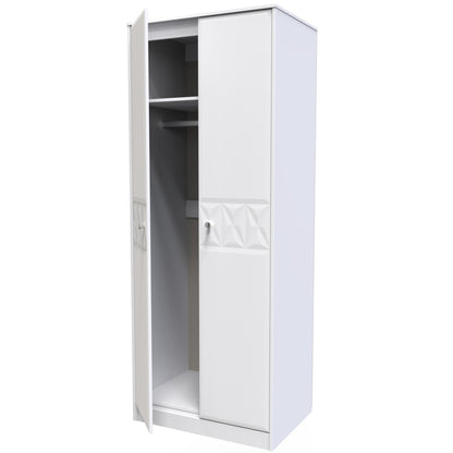 Pixel Tall Wardrobe White 2 Doors 1 Shelf 77cm