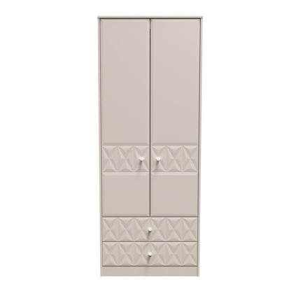 Pixel Tall Wardrobe Off-white 2 Doors 2 Drawers 77cm