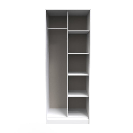 Pixel Tall Wardrobe White 5 Shelves 77cm
