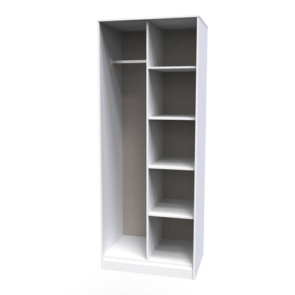 Pixel Tall Wardrobe White 5 Shelves 77cm