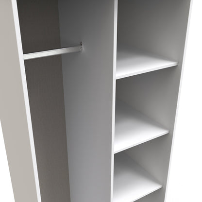 Pixel Tall Wardrobe White 5 Shelves 77cm