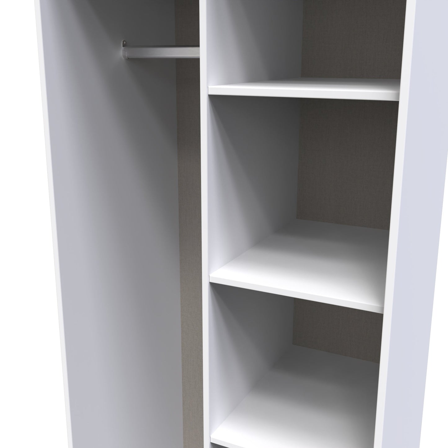 Pixel Tall Wardrobe White 5 Shelves 77cm