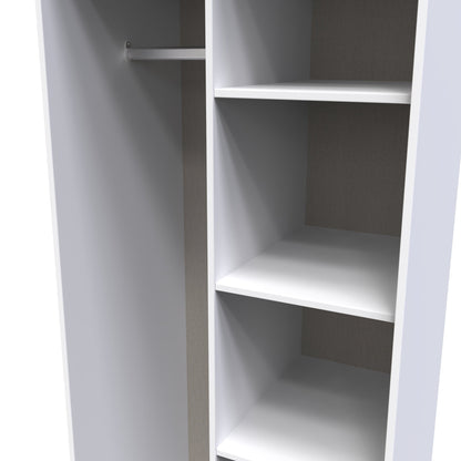 Pixel Tall Wardrobe White 5 Shelves 77cm