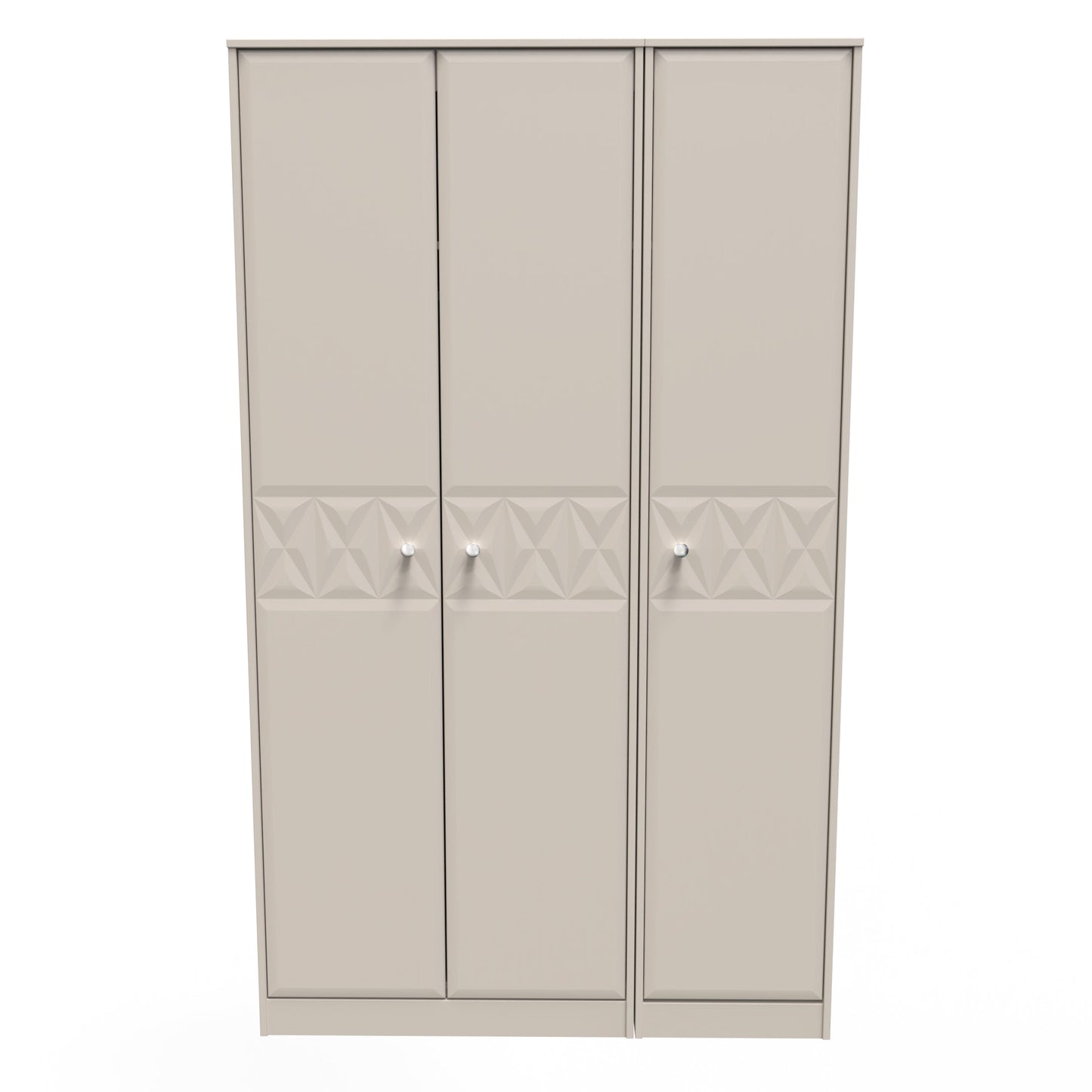 Pixel Tall Wardrobe Off-white 3 Doors 1 Shelf 116cm