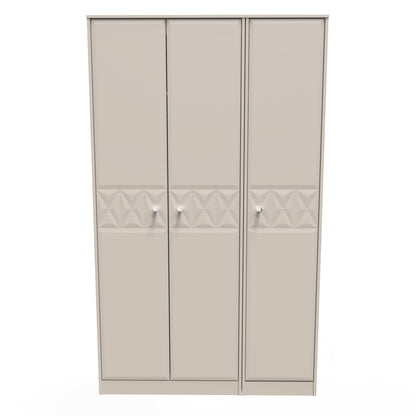 Pixel Tall Wardrobe Off-white 3 Doors 1 Shelf 116cm