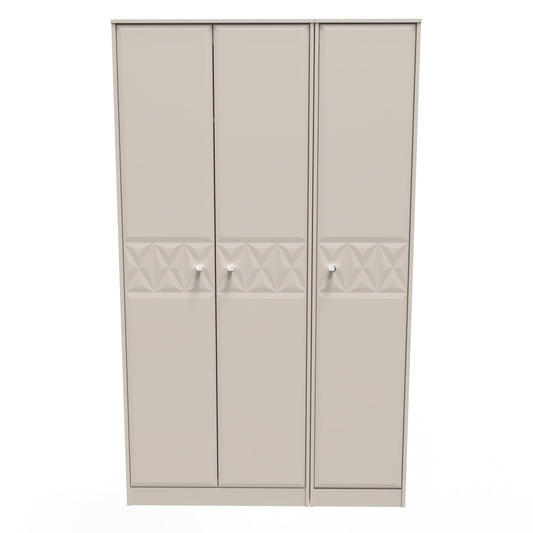 Pixel Tall Wardrobe Off-white 3 Doors 1 Shelf 116cm