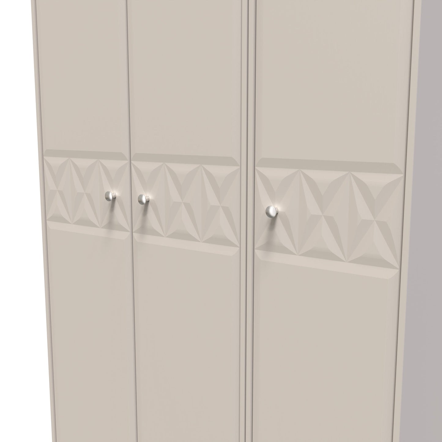 Pixel Tall Wardrobe Off-white 3 Doors 1 Shelf 116cm