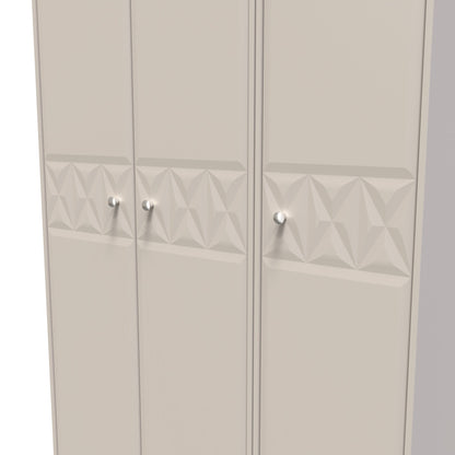 Pixel Tall Wardrobe Off-white 3 Doors 1 Shelf 116cm