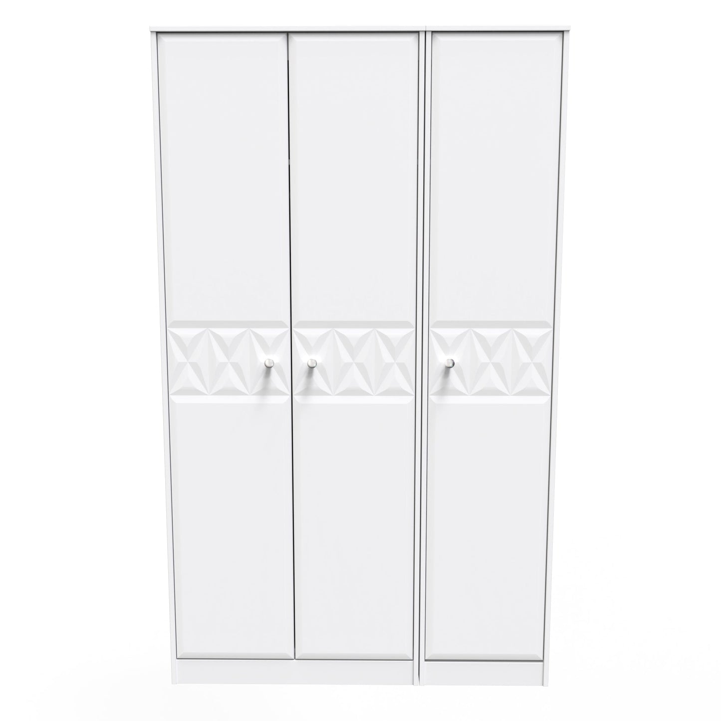 Pixel Tall Wardrobe White 3 Doors 1 Shelf 116cm