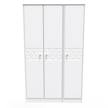Pixel Tall Wardrobe White 3 Doors 1 Shelf 116cm