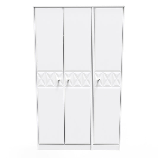 Pixel Tall Wardrobe White 3 Doors 1 Shelf 116cm