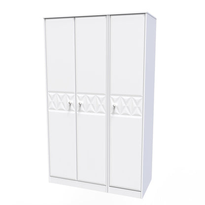 Pixel Tall Wardrobe White 3 Doors 1 Shelf 116cm