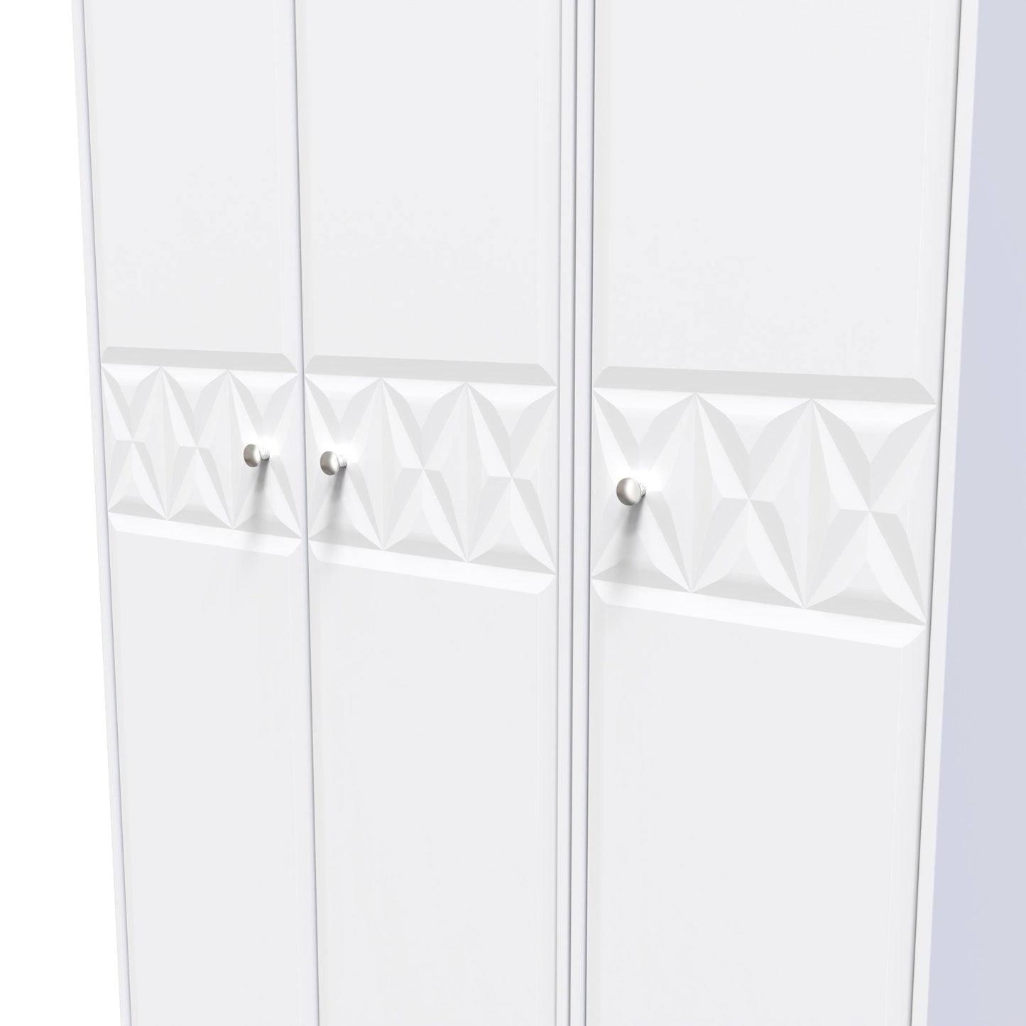 Pixel Tall Wardrobe White 3 Doors 1 Shelf 116cm