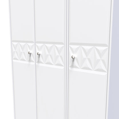 Pixel Tall Wardrobe White 3 Doors 1 Shelf 116cm