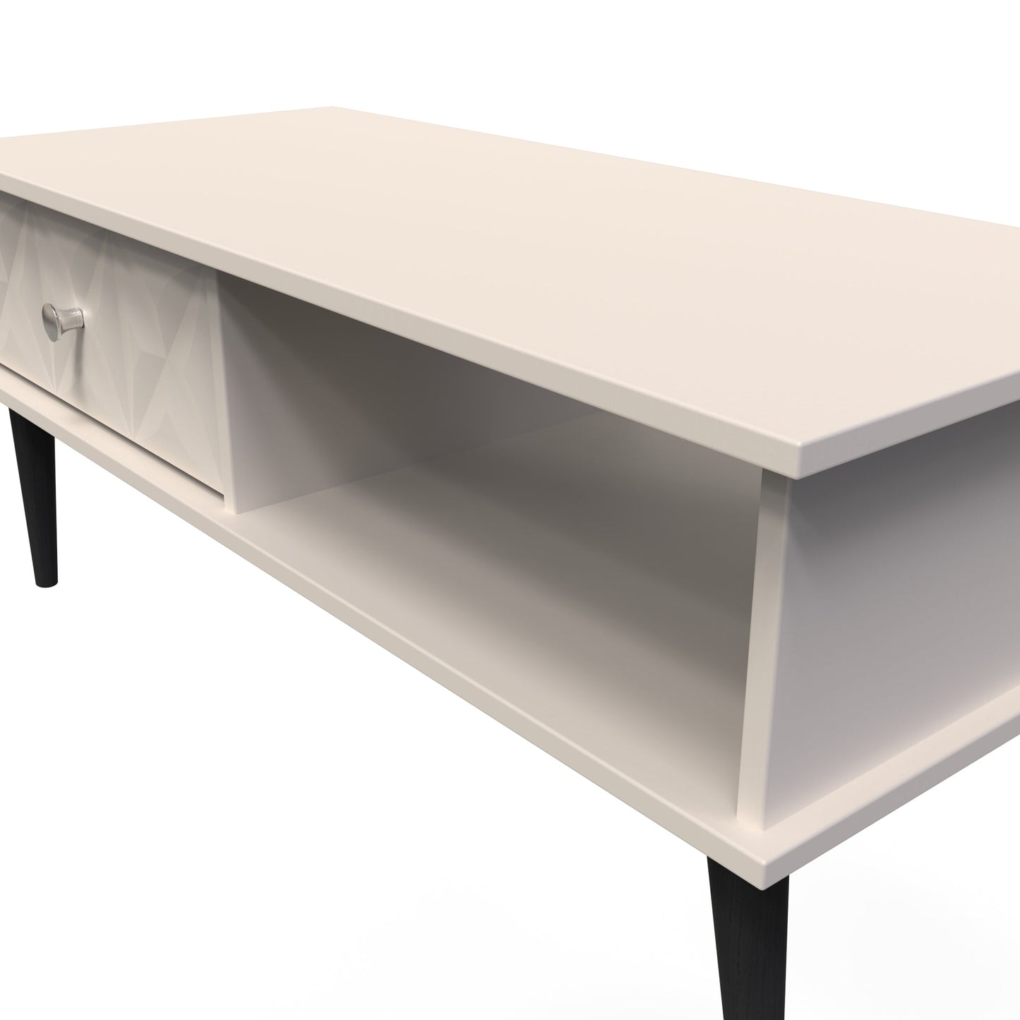 Pixel Coffee Table Off-white 1 Shelf 1 Drawer 92cm