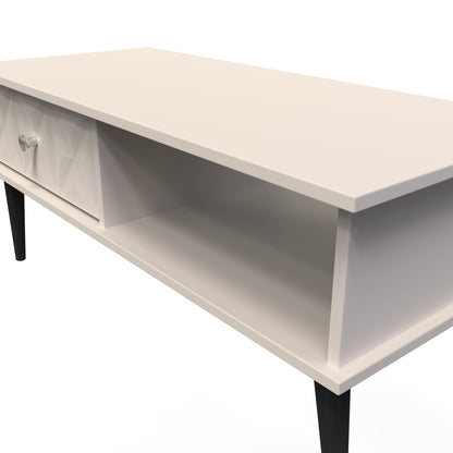 Pixel Coffee Table Off-white 1 Shelf 1 Drawer 92cm