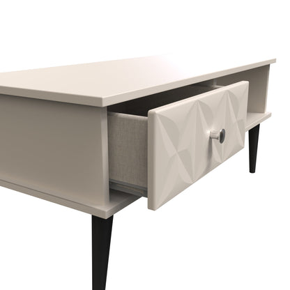 Pixel Coffee Table Off-white 1 Shelf 1 Drawer 92cm