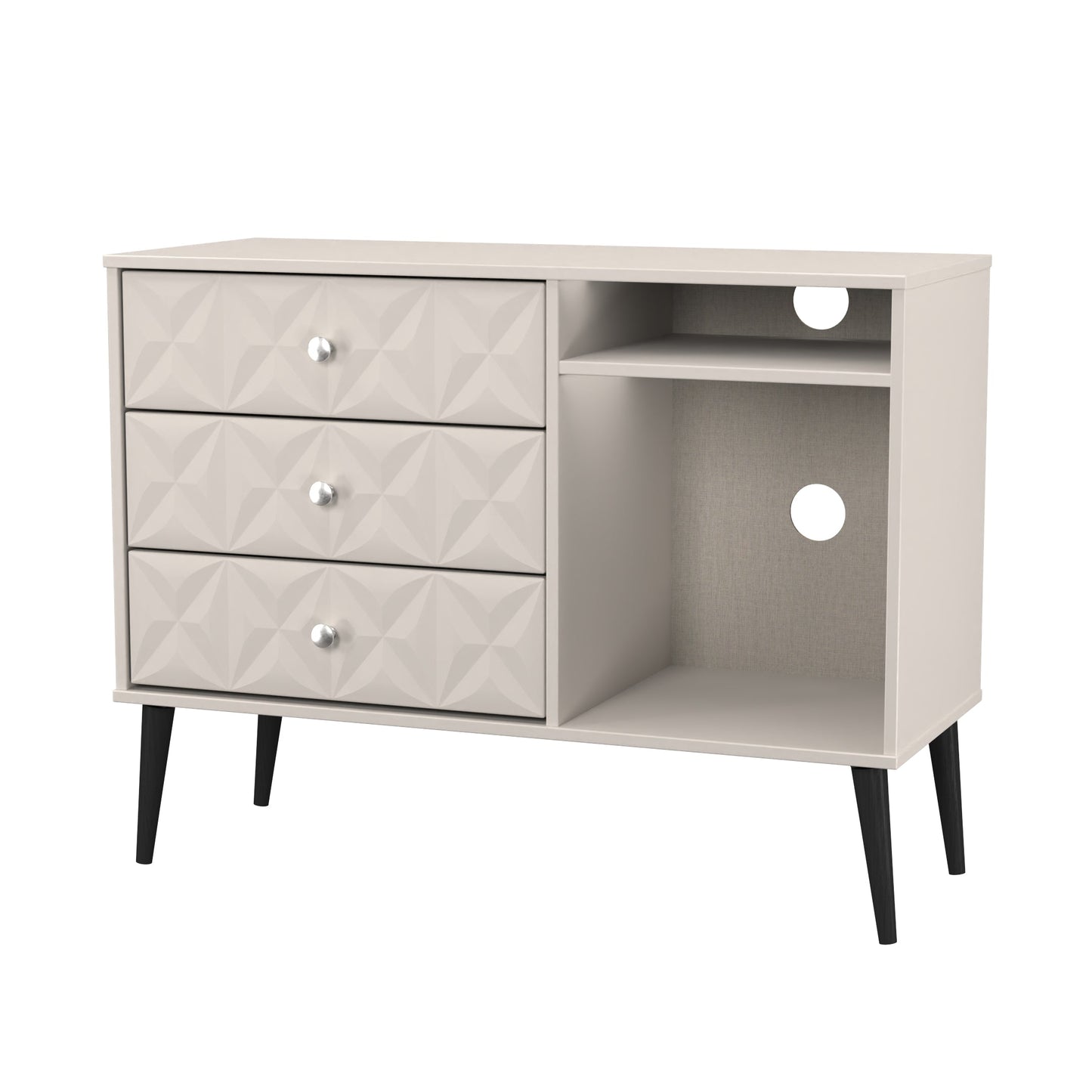 Pixel TV Unit Off-white 2 Shelves 3 Drawers 97cm