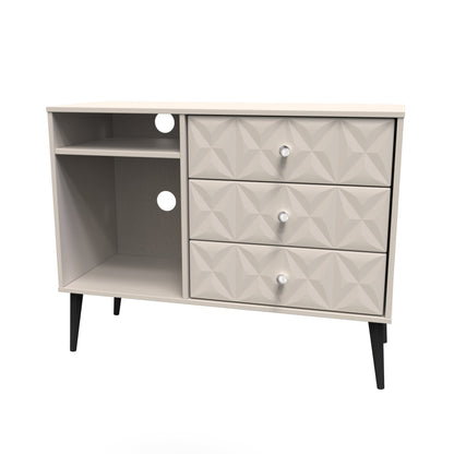 Pixel TV Unit Off-white 2 Shelves 3 Drawers 97cm
