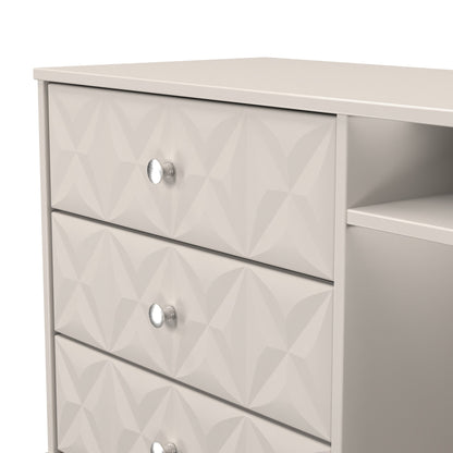 Pixel TV Unit Off-white 2 Shelves 3 Drawers 97cm