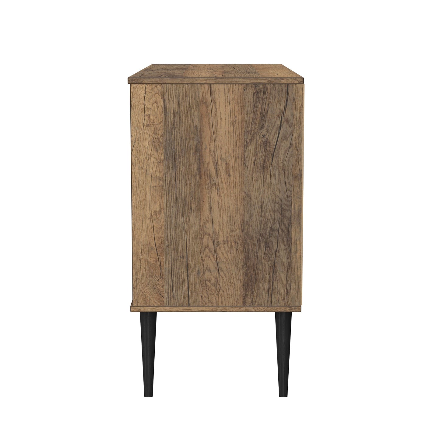 Pixel TV Unit White & Vintage Oak 2 Shelves 3 Drawers 97cm