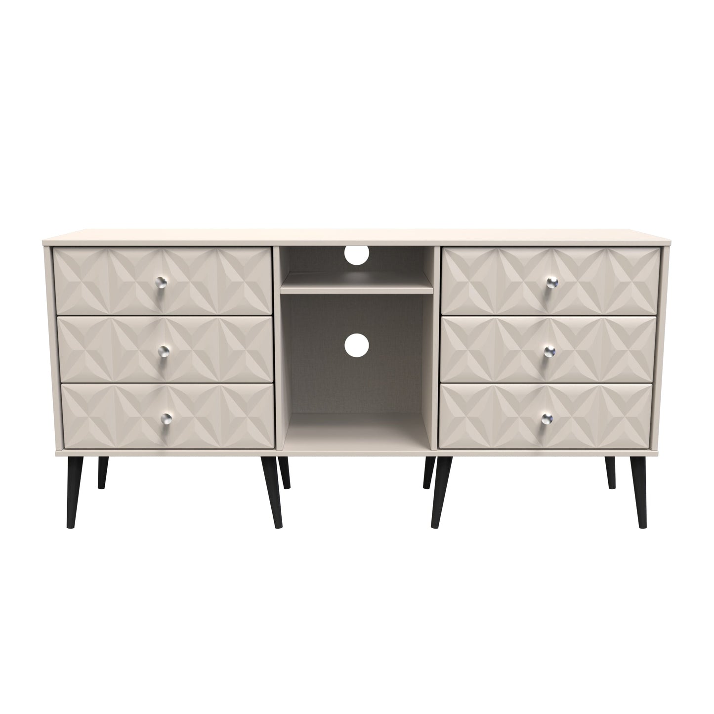 Pixel Large Sideboard Off-white 2 Shelves 6 Drawers 152cm