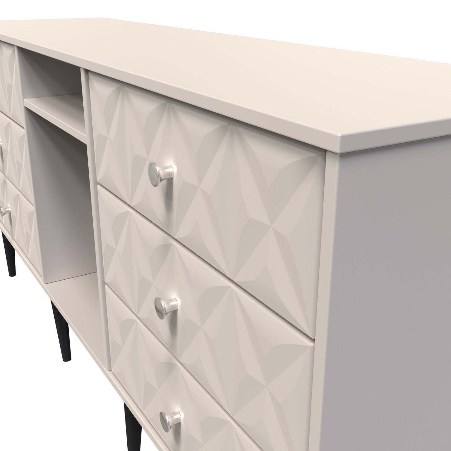 Pixel Large Sideboard Off-white 2 Shelves 6 Drawers 152cm