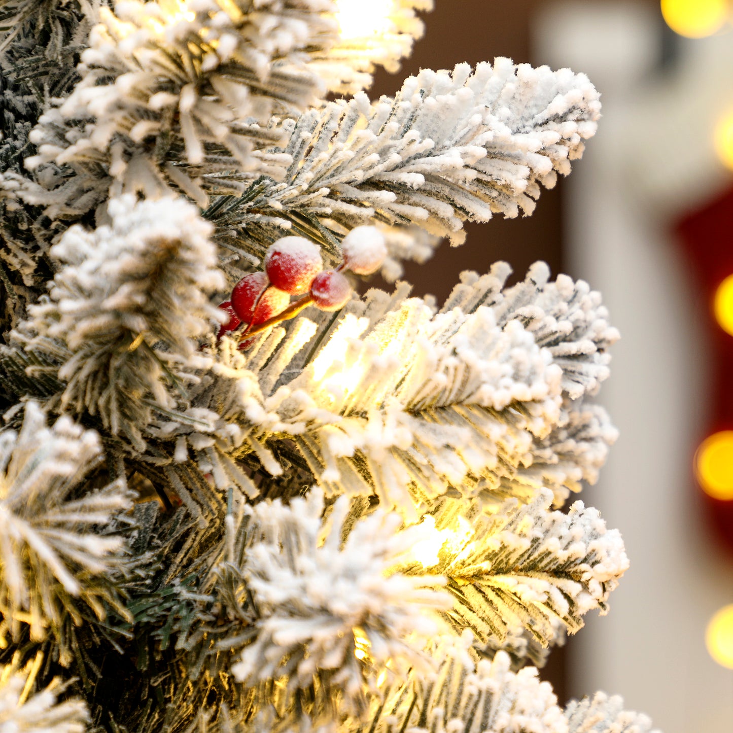 2ft Prelit Christmas Tree Artificial - White Frosted Green Ornament Warm White 72 Tips