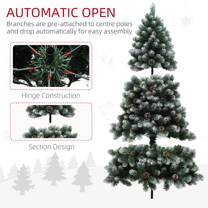 6ft Pinecone Christmas Tree Artificial - White Frosted Green  774 Tips