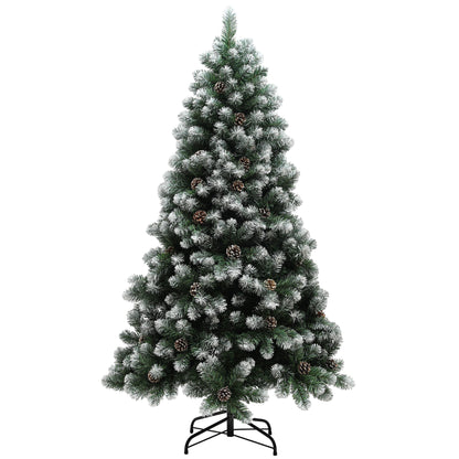 6ft Pinecone Christmas Tree Artificial - White Frosted Green  774 Tips Primary Image
