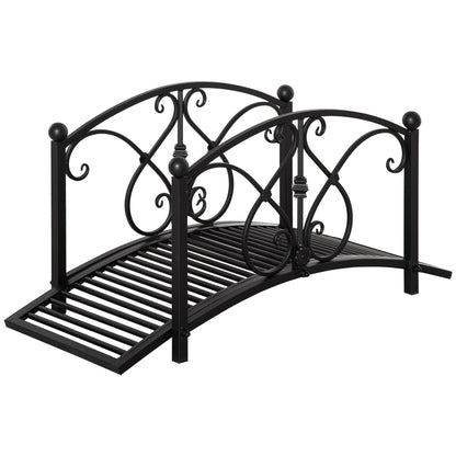 Classic Garden Bridge with Safety Railings Arc Footbridge Decorative Pond for Backyard Creek Stream Primary Image