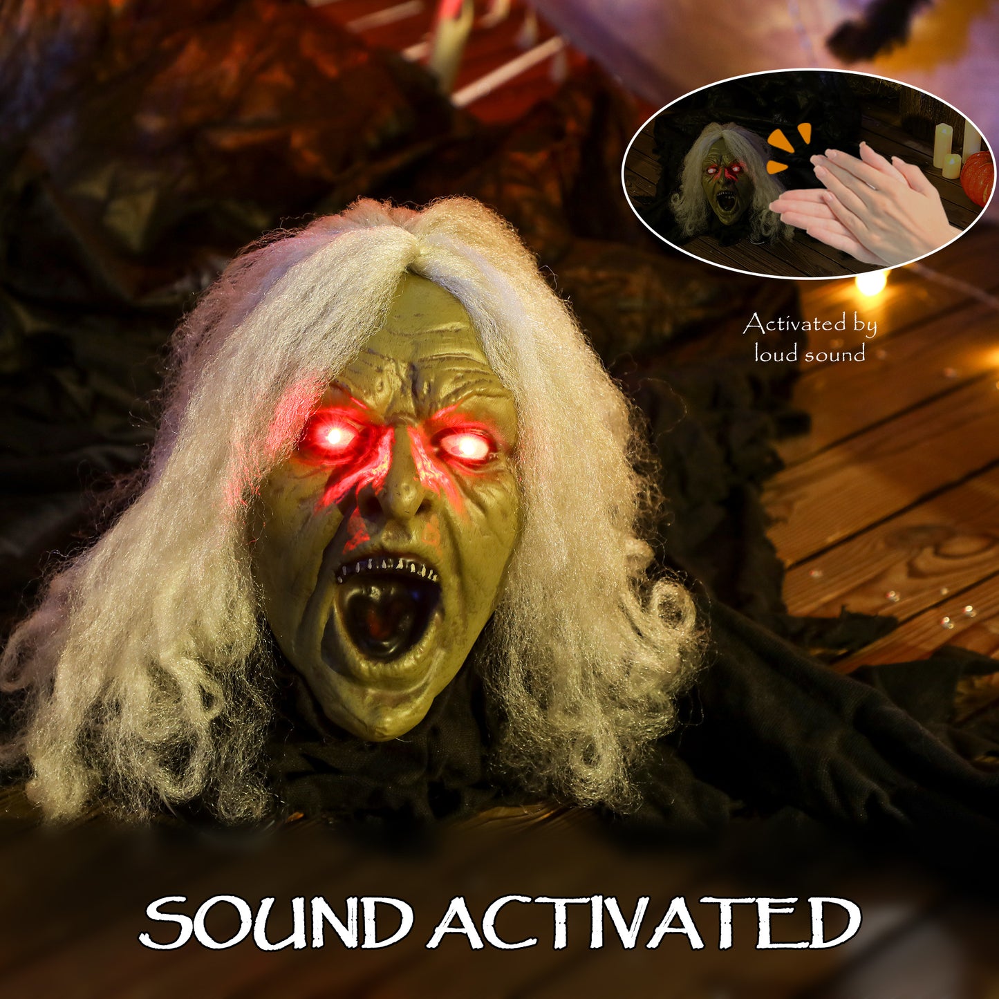 Animated Crawling Zombie Halloween Decoration - 183cm
