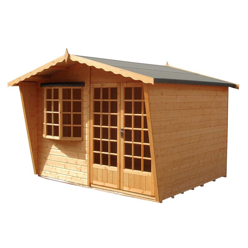 Shire Shire Sandringham 10' 8" x 7' 8" Apex Summerhouse - Premium 12mm Cladding Shiplap
