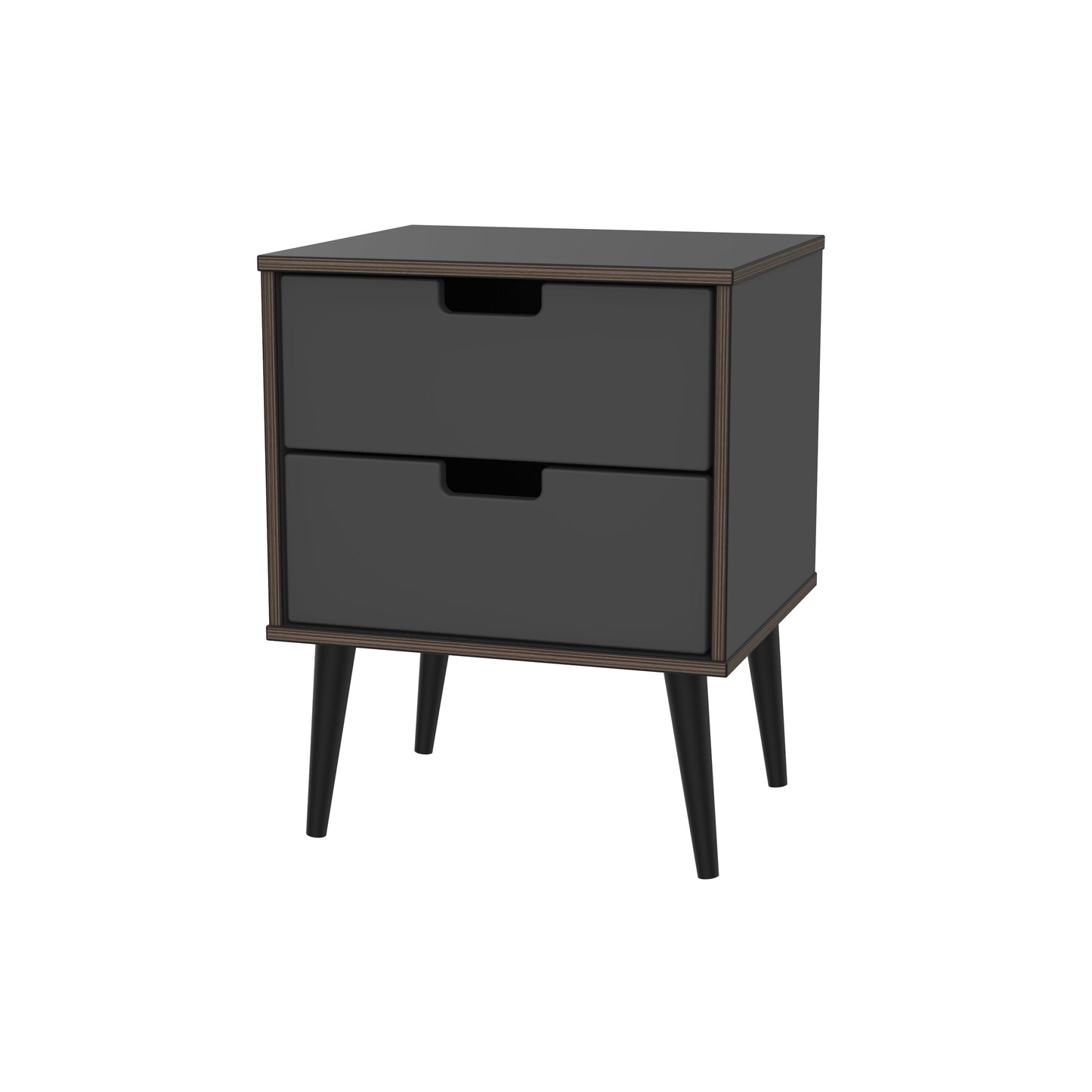 Shanghai B Bedside Table Dark Grey 2 Drawers 45cm