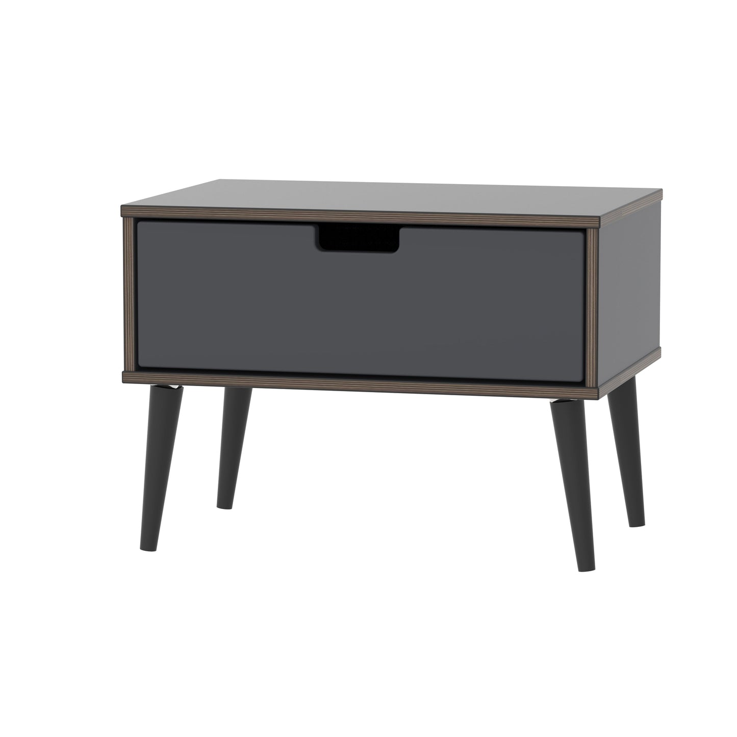 Shanghai B Side Table Dark Grey 1 Drawer 58cm
