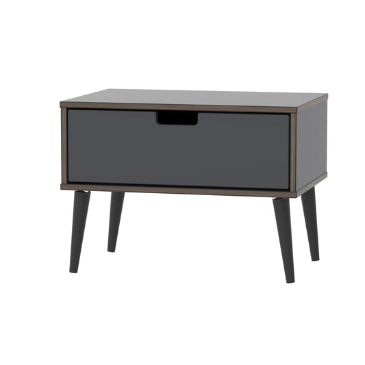 Shanghai B Side Table Dark Grey 1 Drawer 58cm