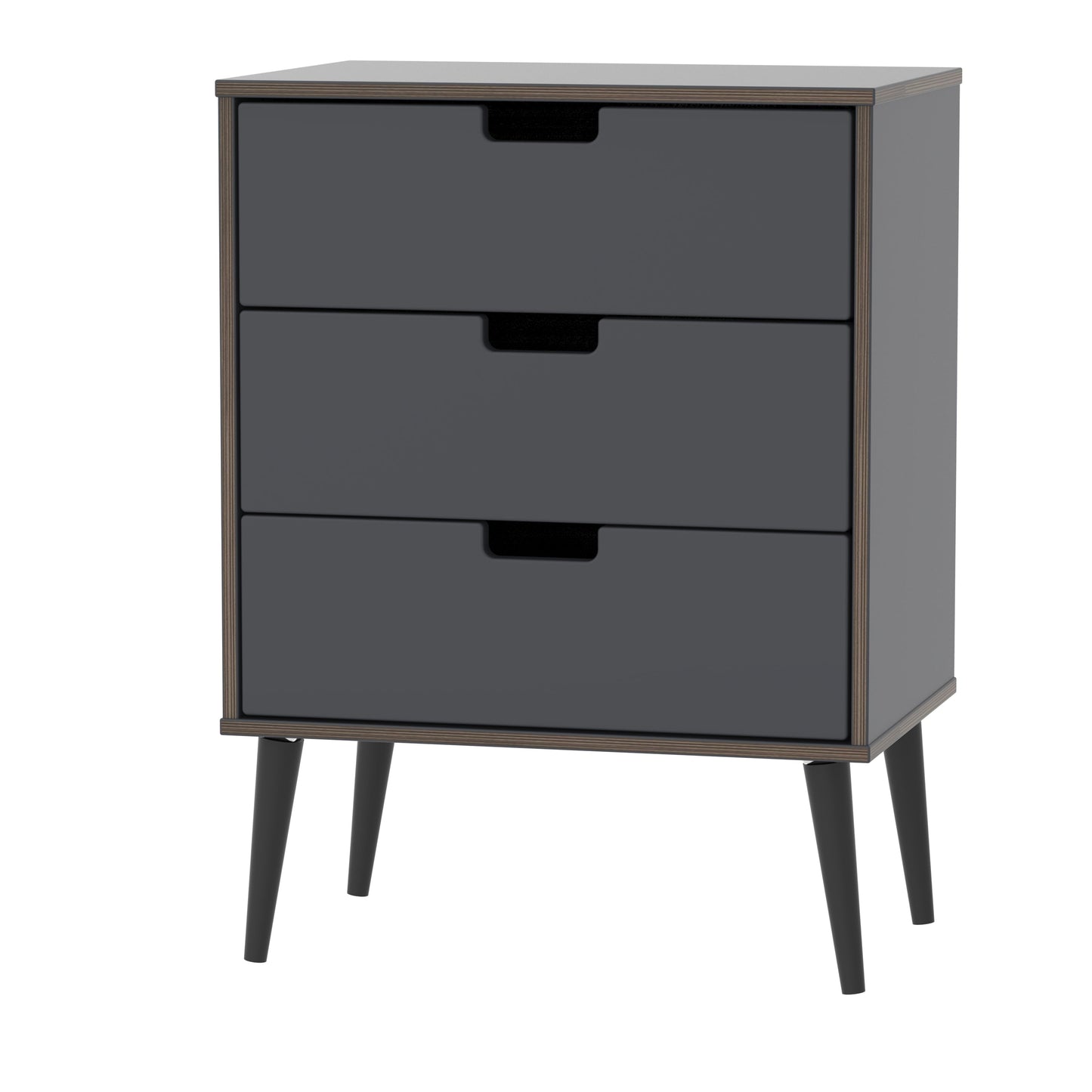 Shanghai B Chest of Drawers Dark Grey 3 Drawers 40cm