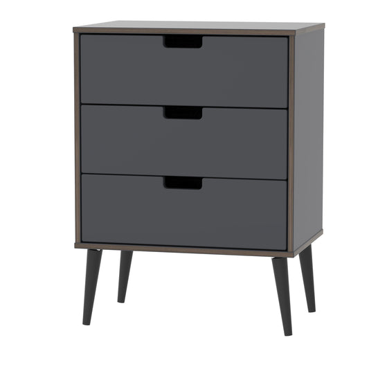 Shanghai B Chest of Drawers Dark Grey 3 Drawers 40cm