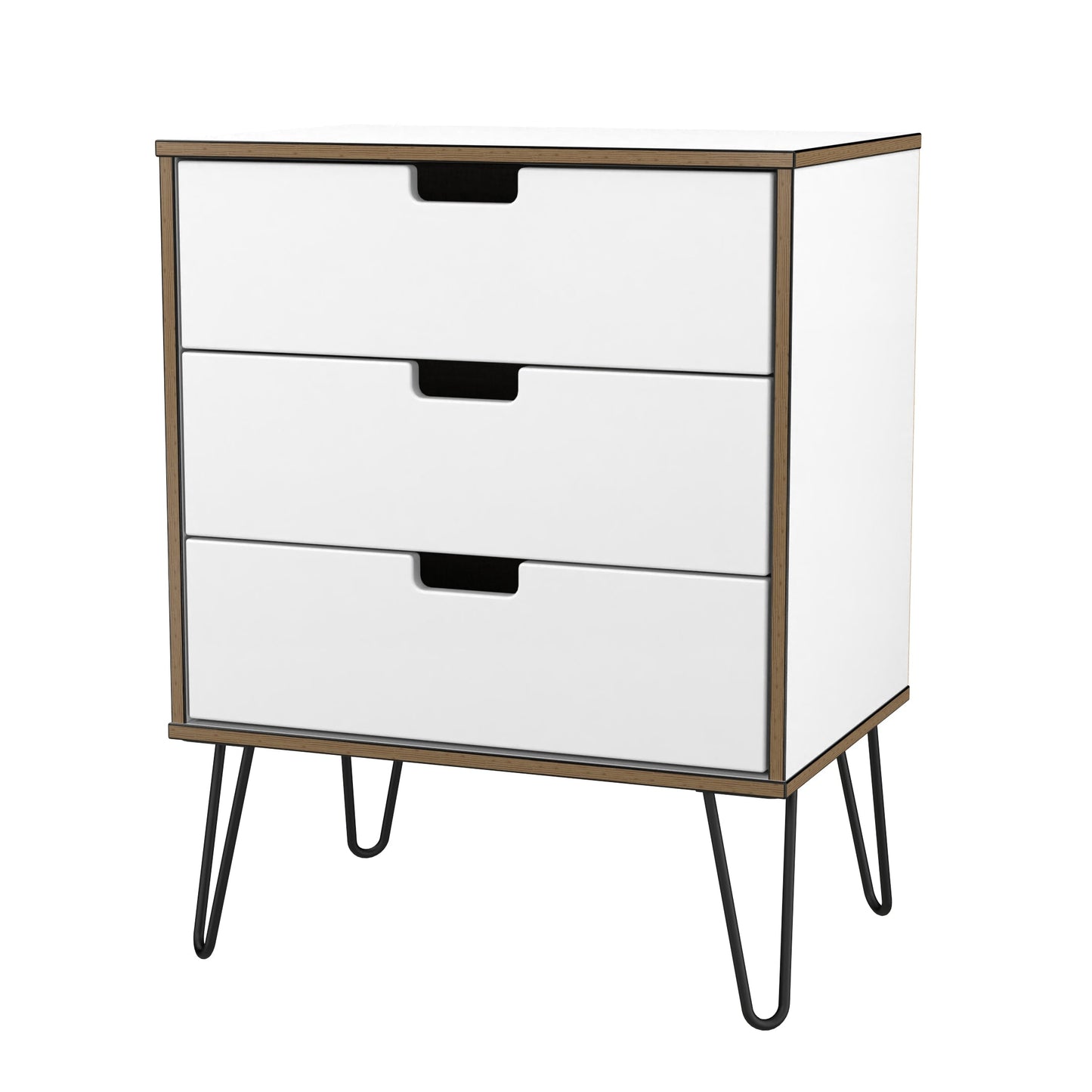 Shanghai C Chest of Drawers White 3 Drawers 58cm