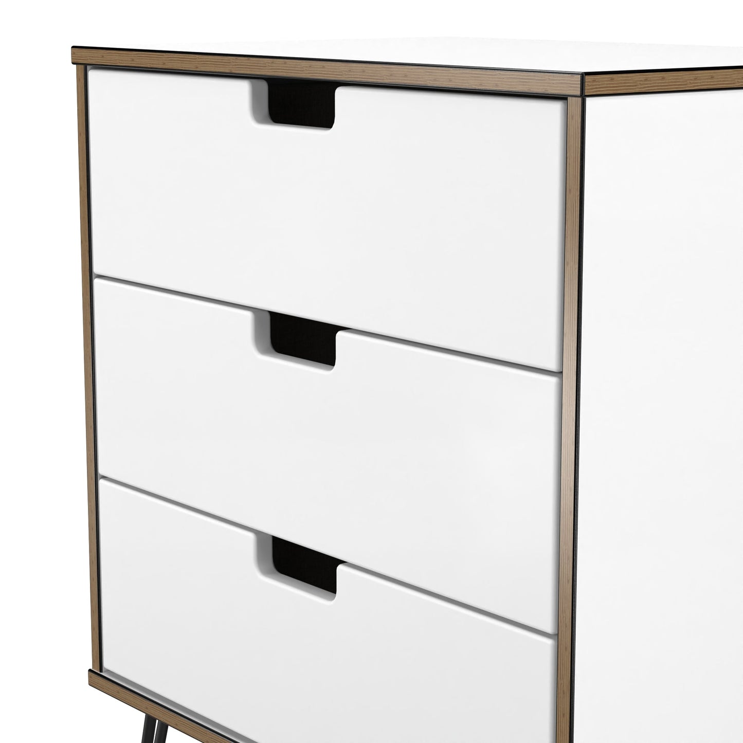 Shanghai C Chest of Drawers White 3 Drawers 58cm