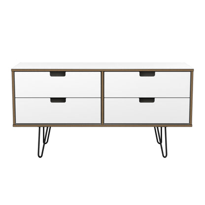 Shanghai C Large Chest of Drawers White 4 Drawers 115cm