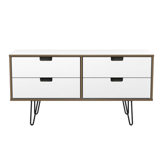 Shanghai C Large Chest of Drawers White 4 Drawers 115cm