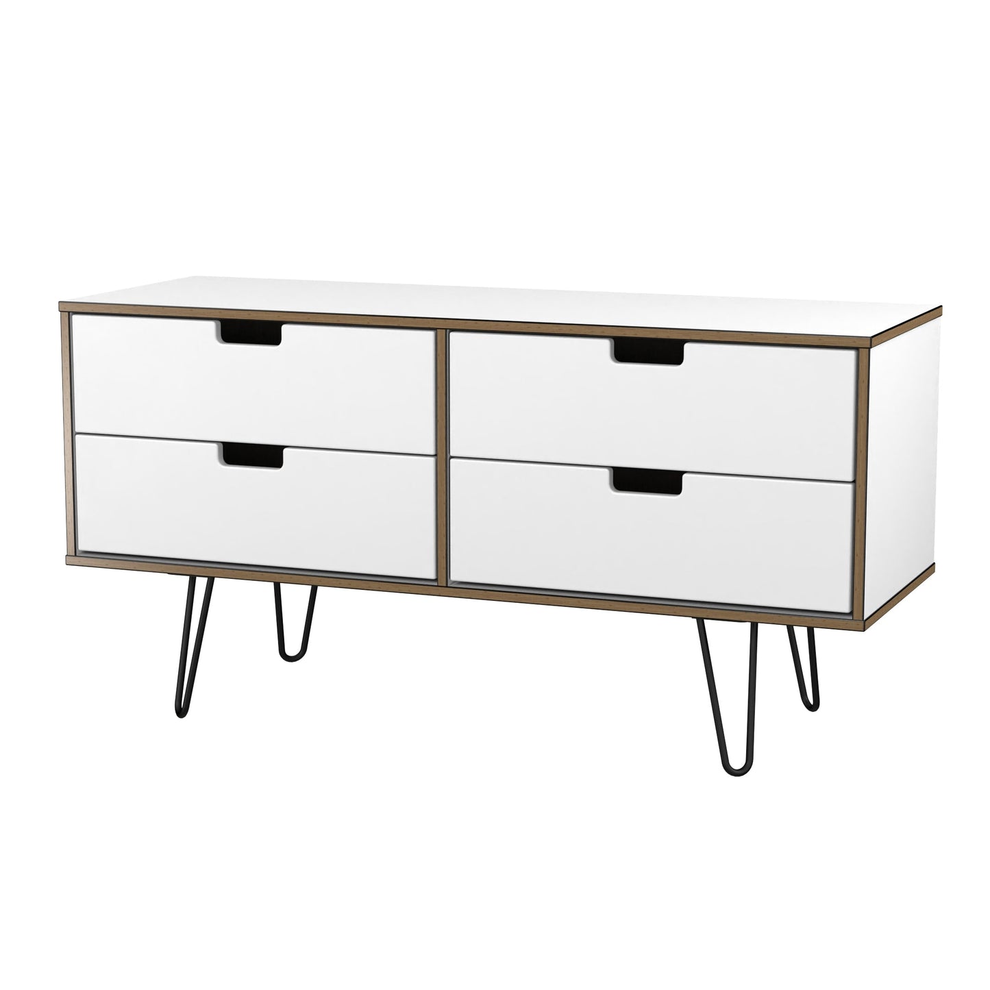 Shanghai C Large Chest of Drawers White 4 Drawers 115cm