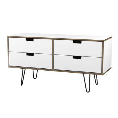 Shanghai C Large Chest of Drawers White 4 Drawers 115cm