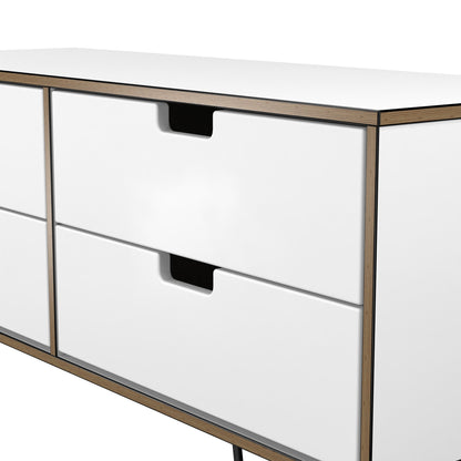 Shanghai C Large Chest of Drawers White 4 Drawers 115cm