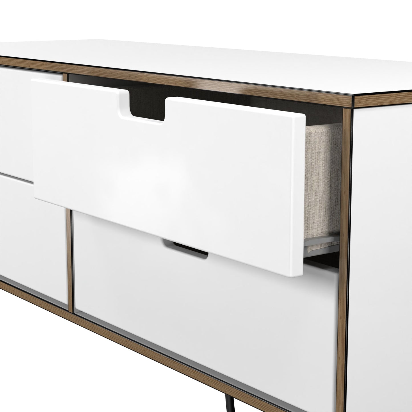 Shanghai C Large Chest of Drawers White 4 Drawers 115cm