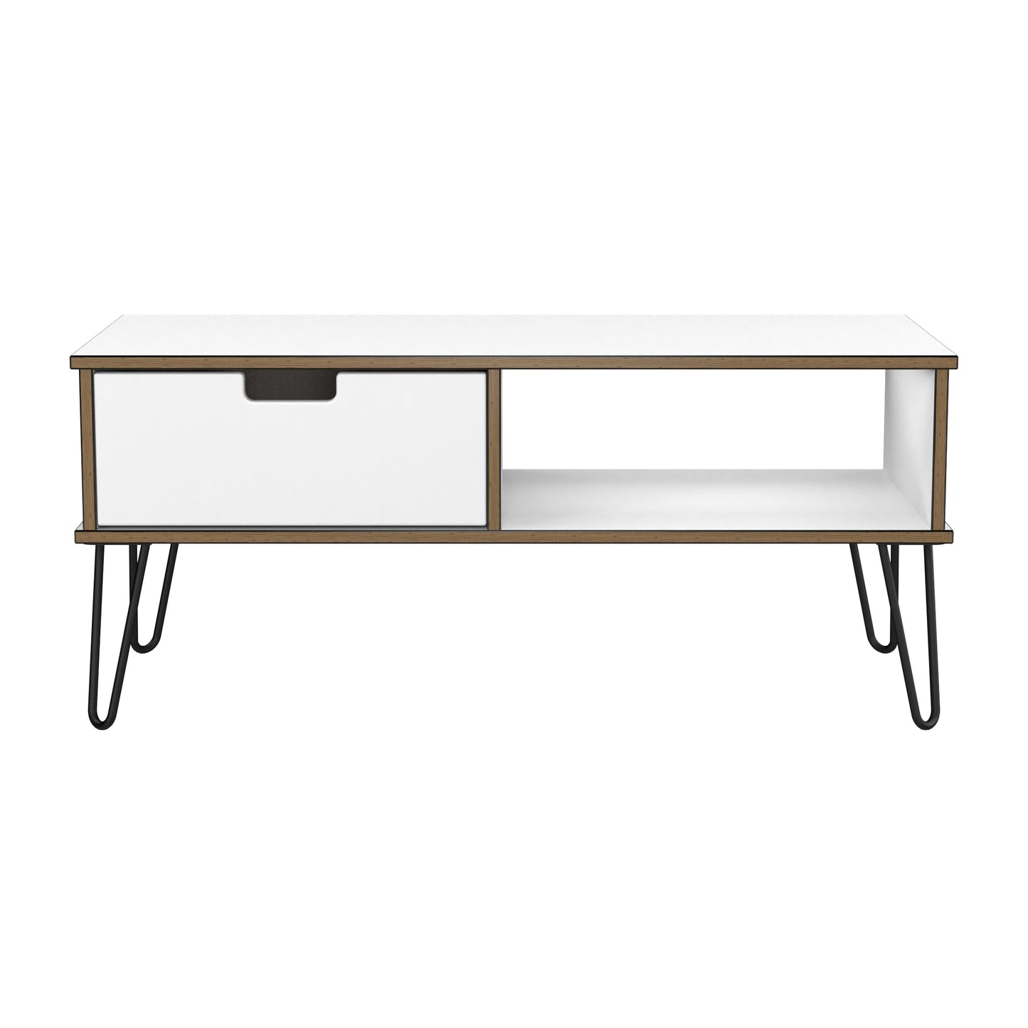 Shanghai C Coffee Table White 1 Shelf 1 Drawer 92cm